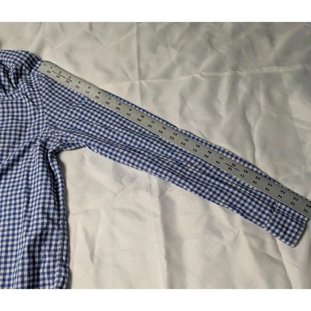 Polo Ralph Lauren Boys 18-20 Blue & White Gingham Button Up Shirt Long Sleeve